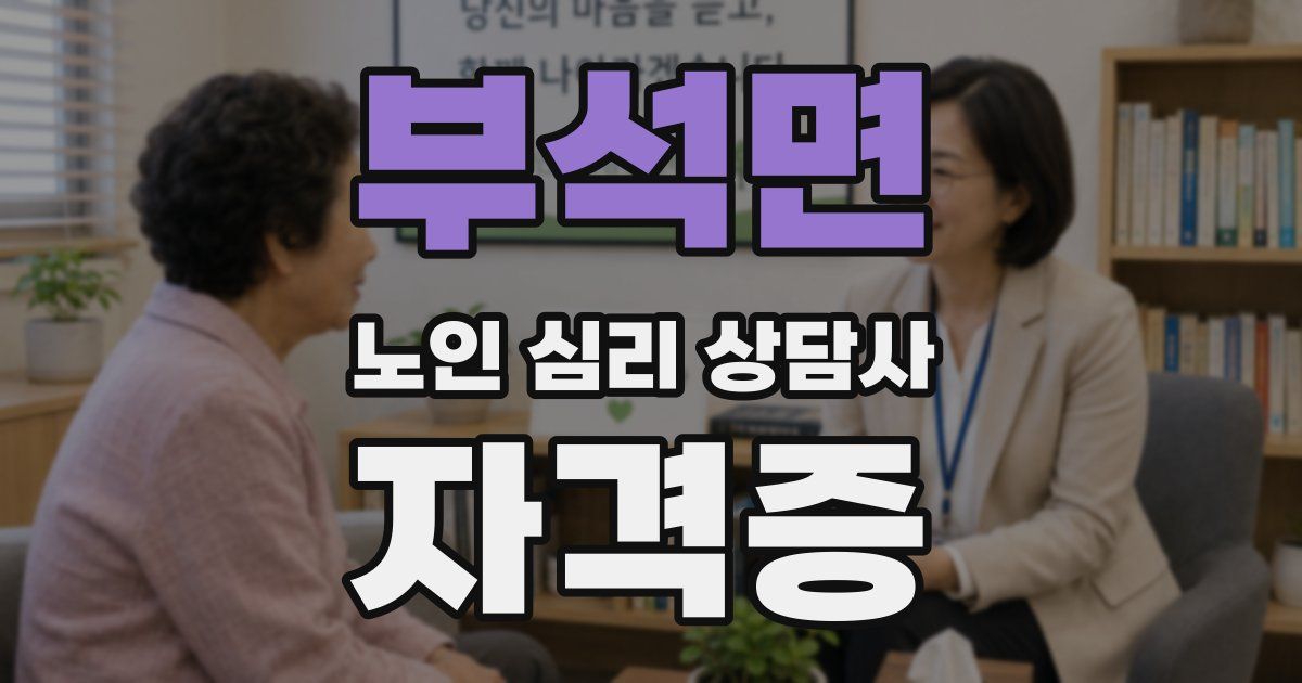 부석면 노인 심리 상담사 자격증