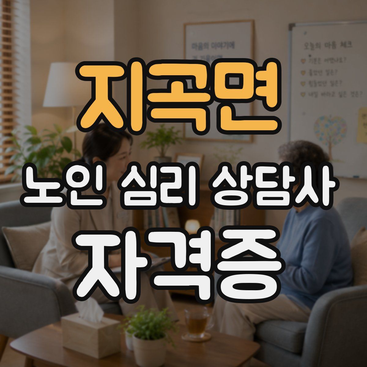 지곡면 노인 심리 상담사 자격증
