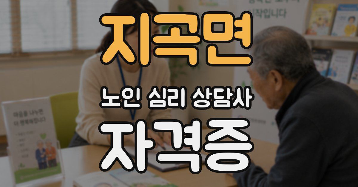 지곡면 노인 심리 상담사 자격증