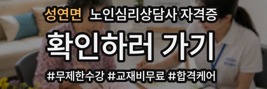 성연면 노인 심리 상담사 자격증