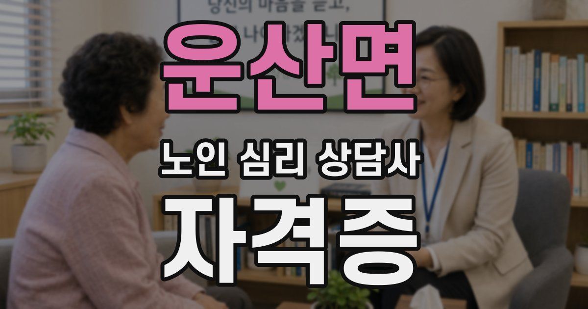 운산면 노인 심리 상담사 자격증