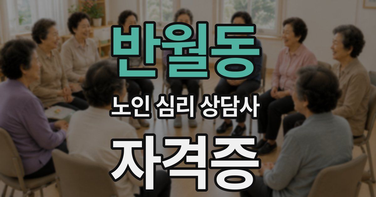 반월동 노인 심리 상담사 자격증