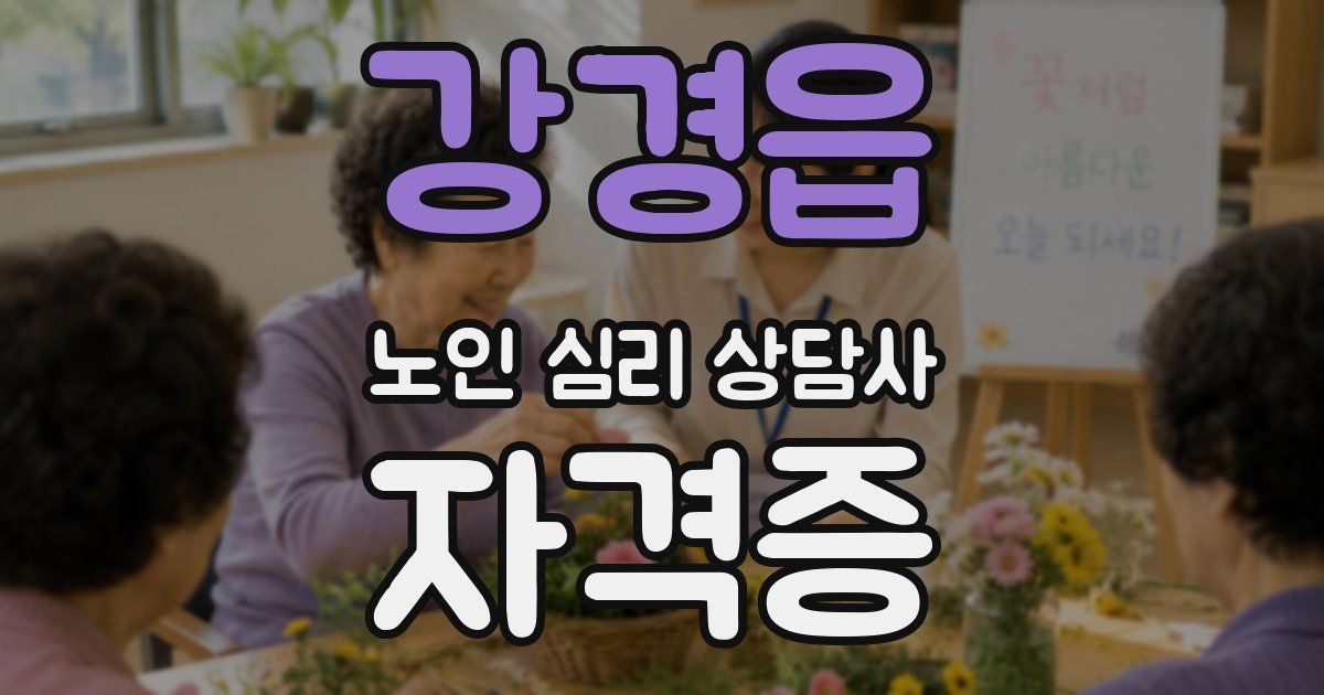 강경읍 노인 심리 상담사 자격증
