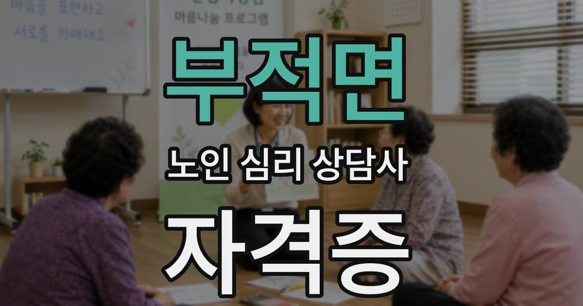부적면 노인 심리 상담사 자격증