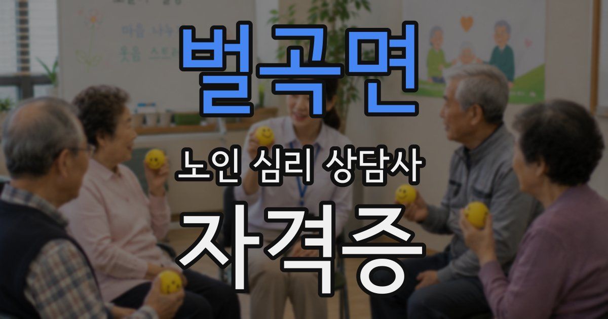벌곡면 노인 심리 상담사 자격증