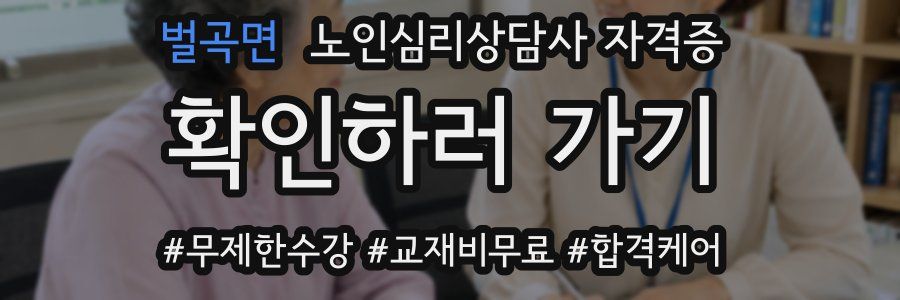 벌곡면 노인 심리 상담사 자격증