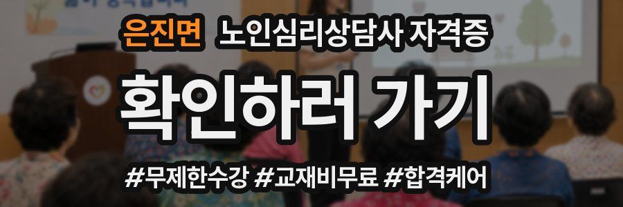 은진면 노인 심리 상담사 자격증