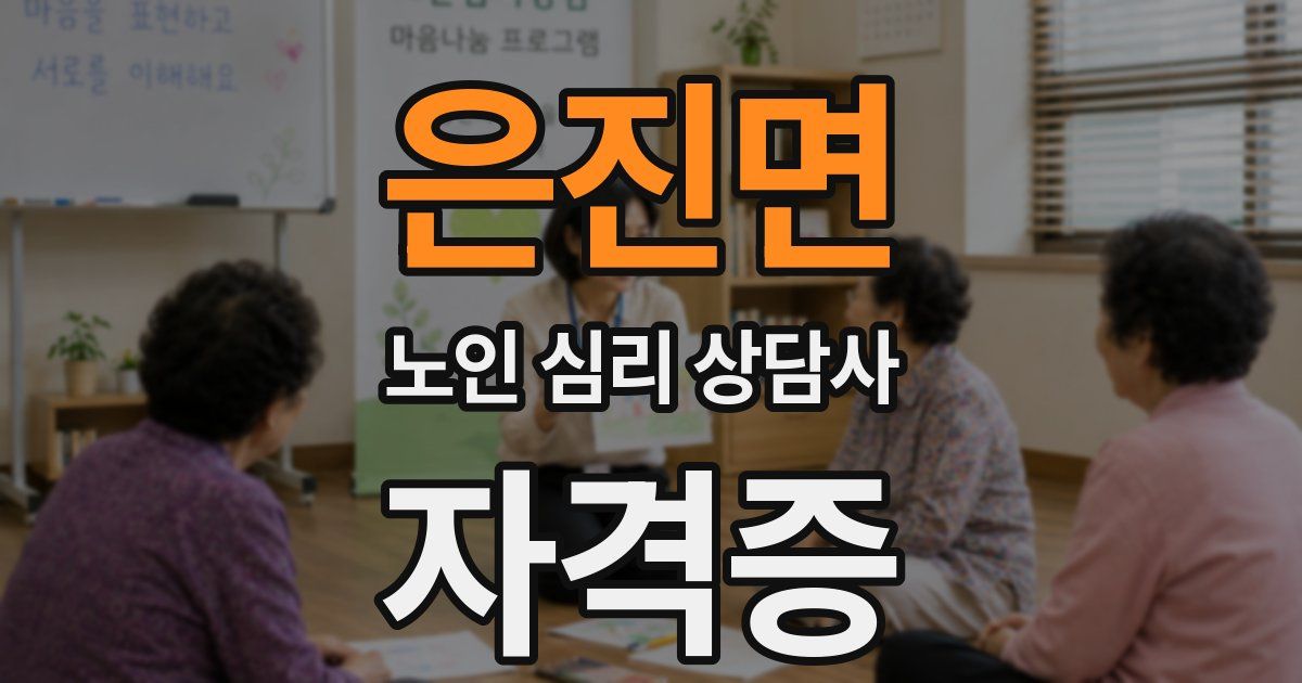은진면 노인 심리 상담사 자격증