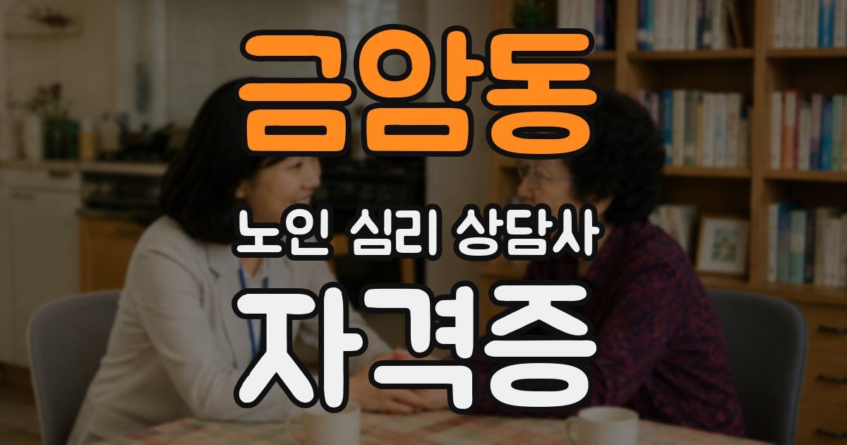금암동 노인 심리 상담사 자격증
