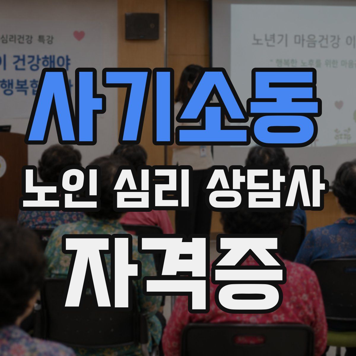 사기소동 노인 심리 상담사 자격증