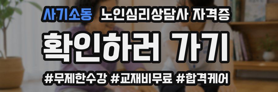 사기소동 노인 심리 상담사 자격증
