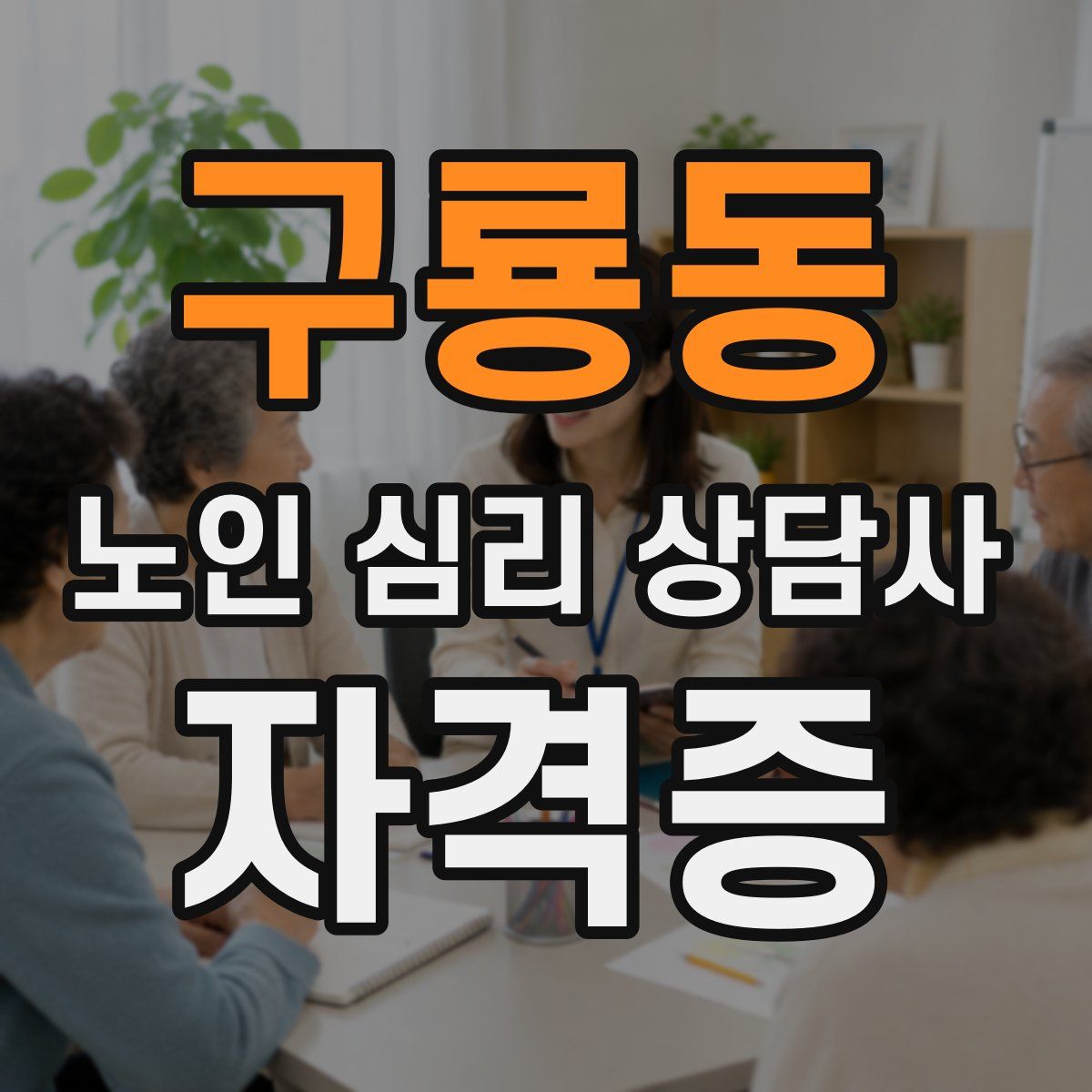 구룡동 노인 심리 상담사 자격증