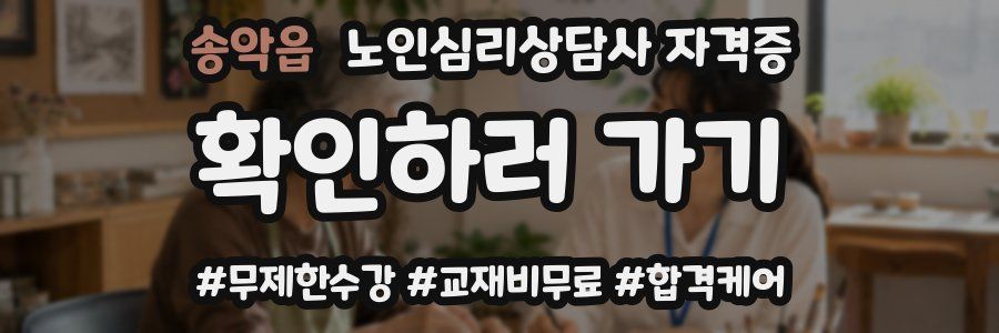 송악읍 노인 심리 상담사 자격증