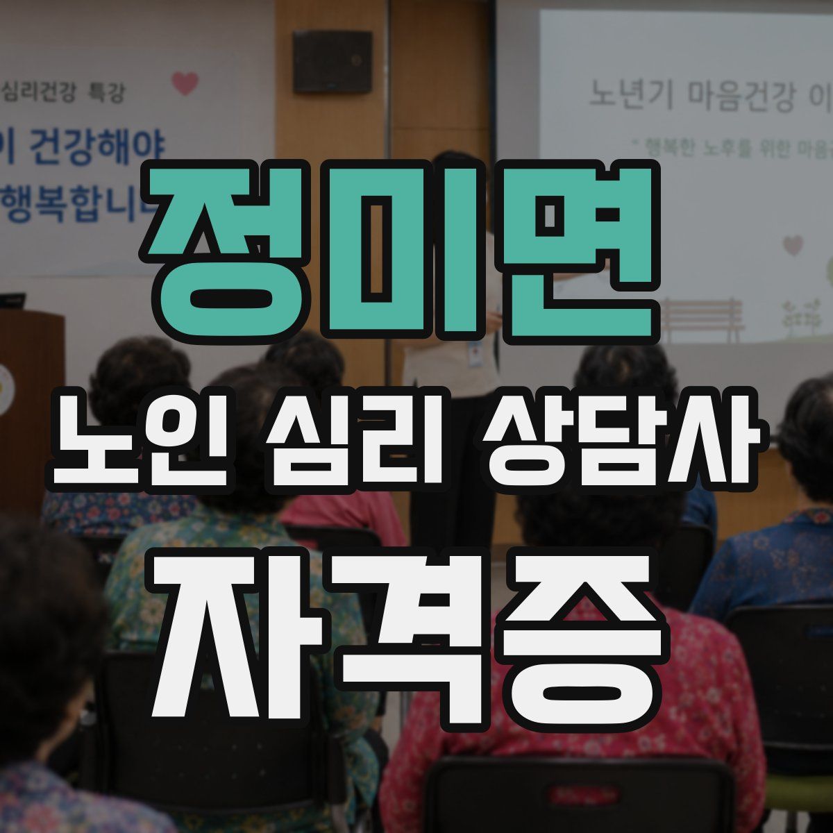 정미면 노인 심리 상담사 자격증