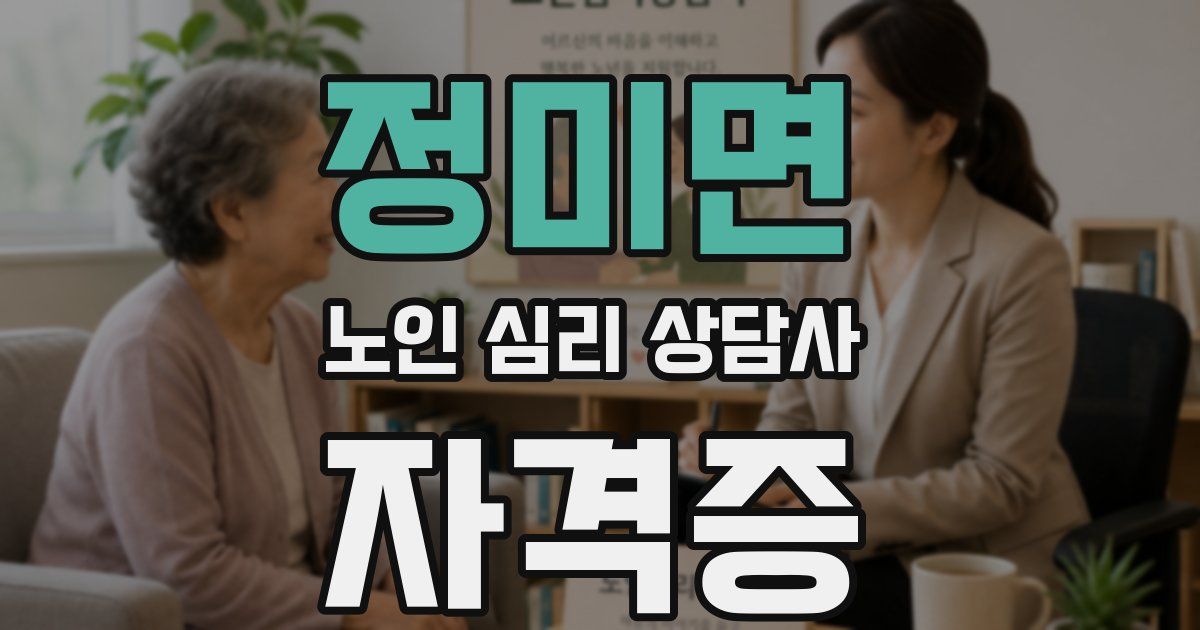 정미면 노인 심리 상담사 자격증