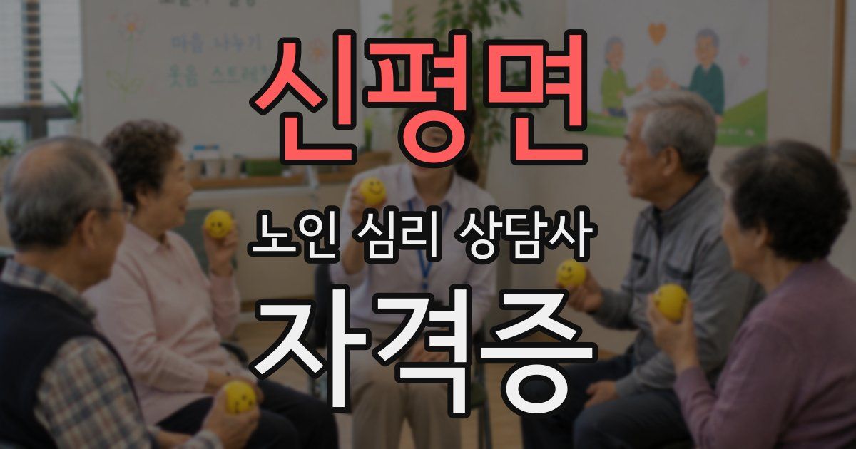 신평면 노인 심리 상담사 자격증