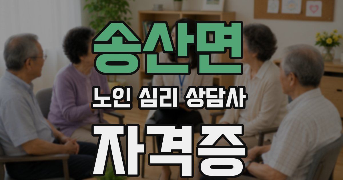 송산면 노인 심리 상담사 자격증