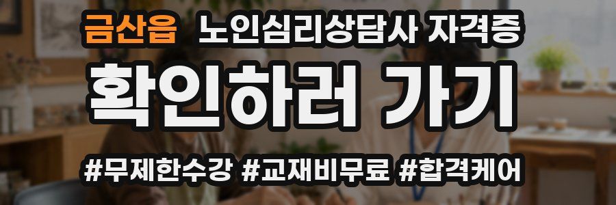 금산읍 노인 심리 상담사 자격증