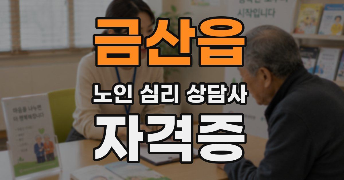 금산읍 노인 심리 상담사 자격증