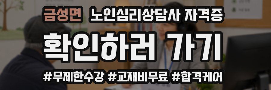 금성면 노인 심리 상담사 자격증