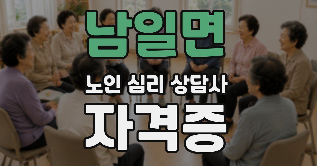 남일면 노인 심리 상담사 자격증