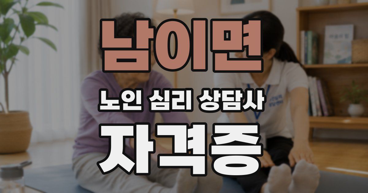 남이면 노인 심리 상담사 자격증