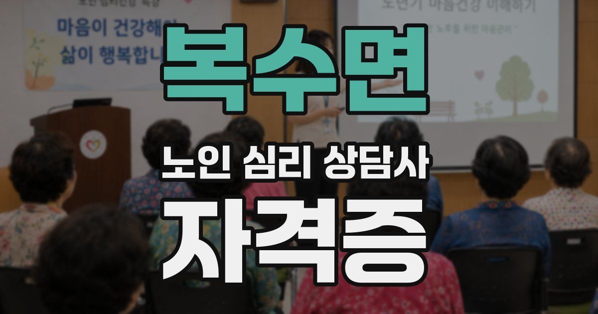 복수면 노인 심리 상담사 자격증