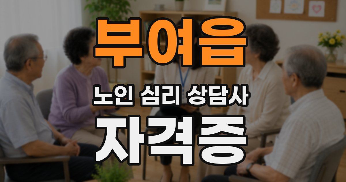 부여읍 노인 심리 상담사 자격증