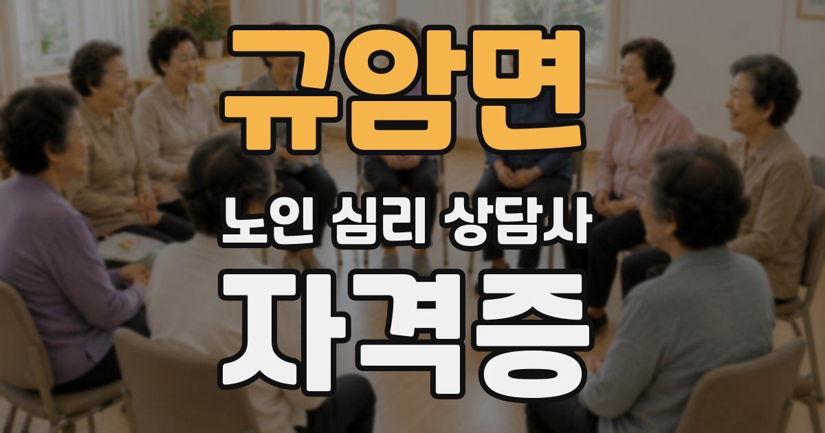 규암면 노인 심리 상담사 자격증