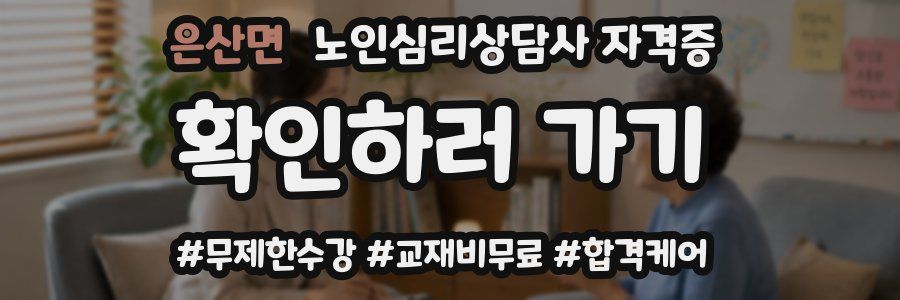 은산면 노인 심리 상담사 자격증