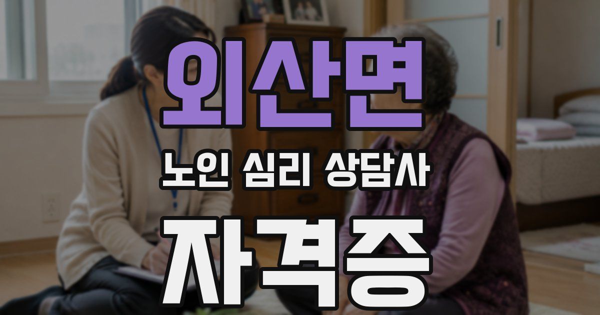 외산면 노인 심리 상담사 자격증