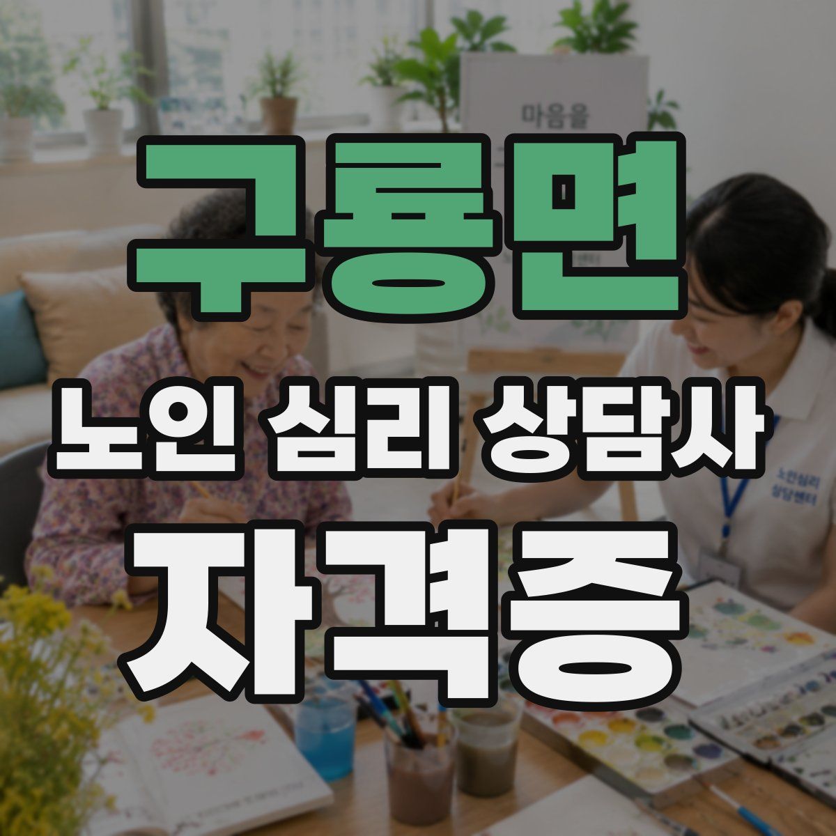 구룡면 노인 심리 상담사 자격증
