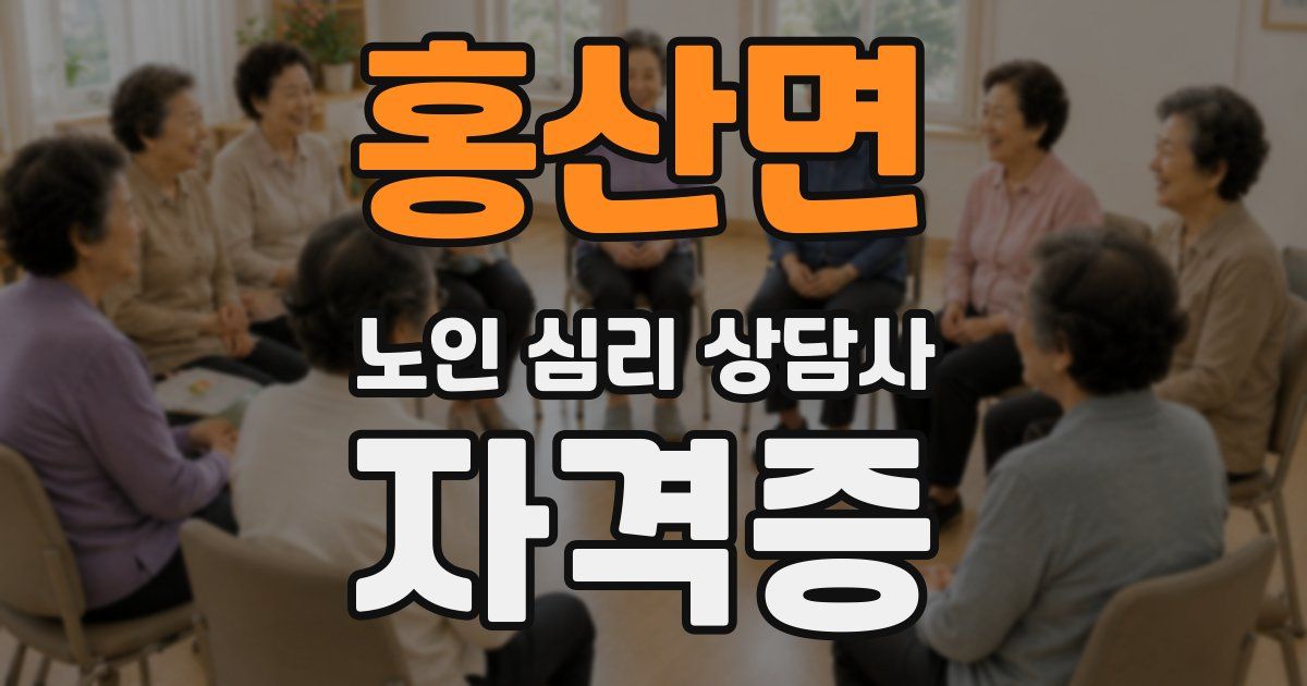 홍산면 노인 심리 상담사 자격증