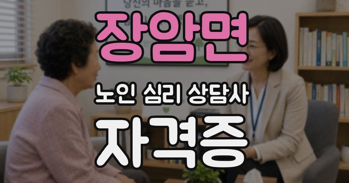 장암면 노인 심리 상담사 자격증