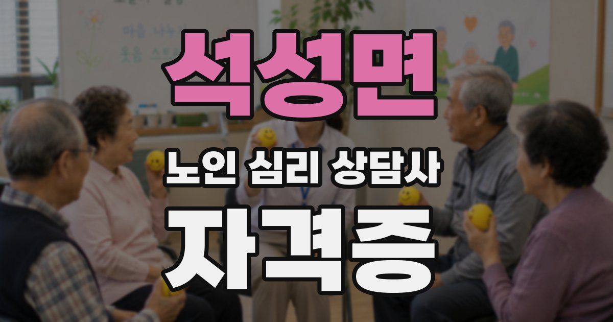 석성면 노인 심리 상담사 자격증