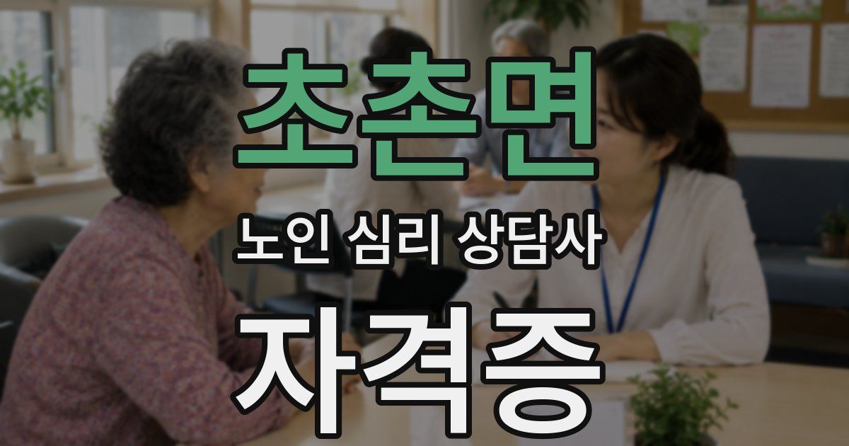 초촌면 노인 심리 상담사 자격증
