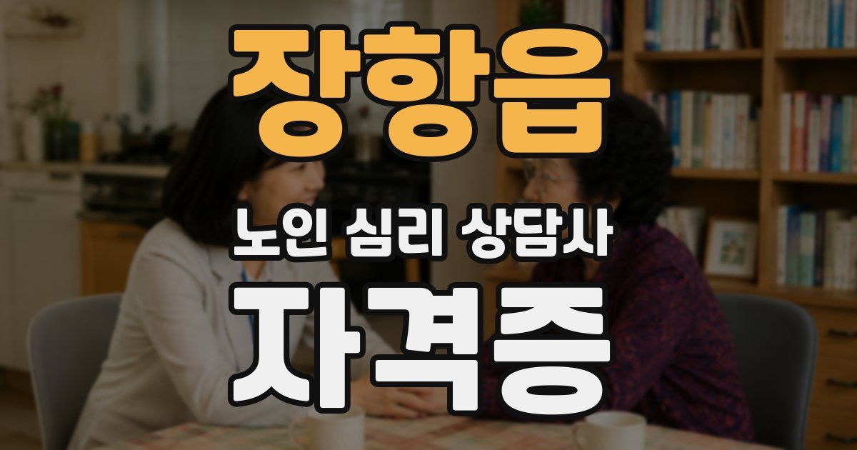 장항읍 노인 심리 상담사 자격증