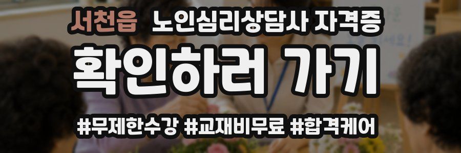 서천읍 노인 심리 상담사 자격증