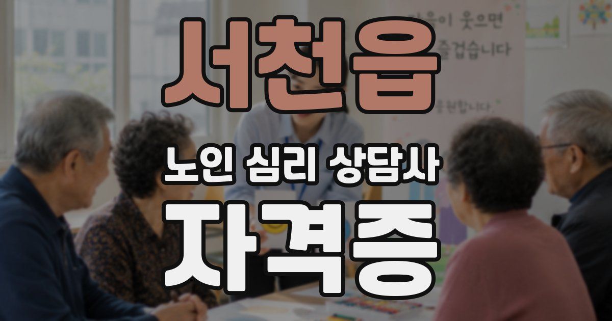 서천읍 노인 심리 상담사 자격증