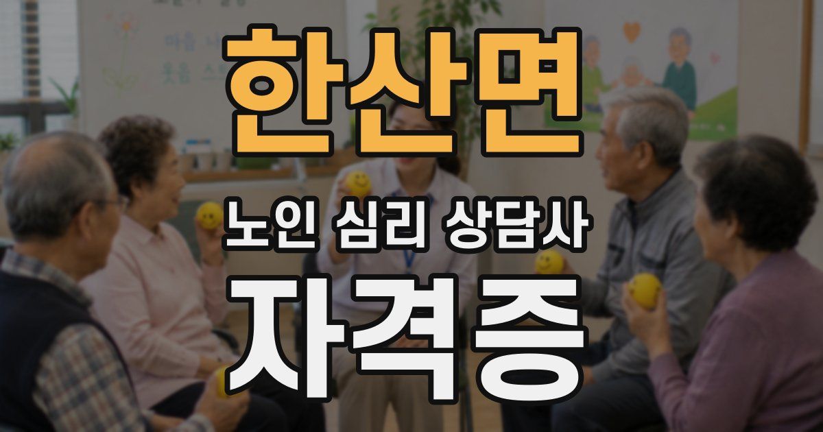 한산면 노인 심리 상담사 자격증
