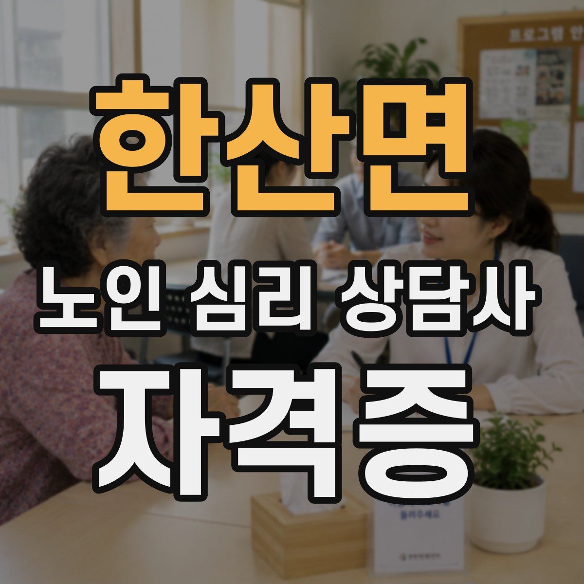 한산면 노인 심리 상담사 자격증