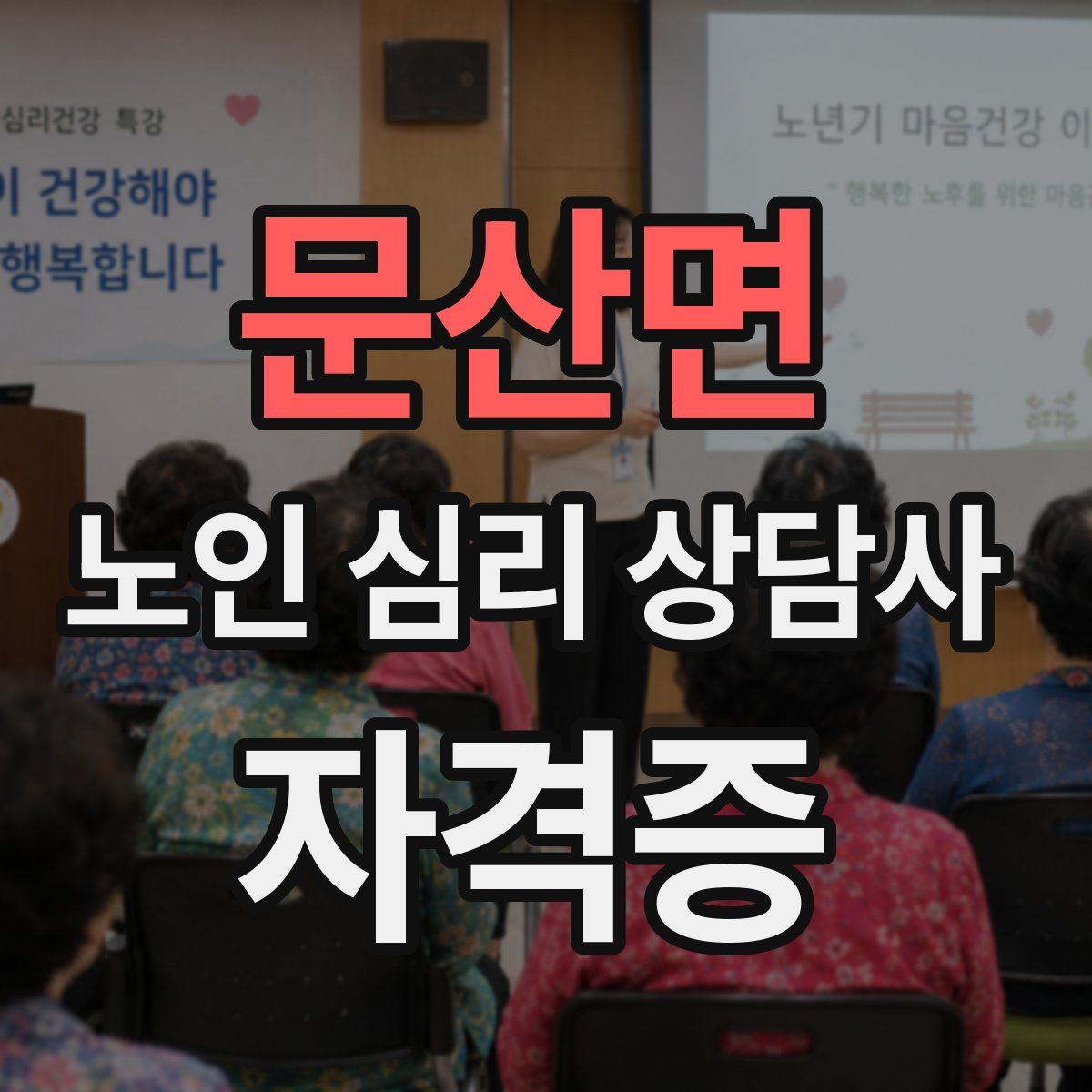 문산면 노인 심리 상담사 자격증
