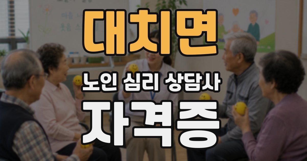 대치면 노인 심리 상담사 자격증