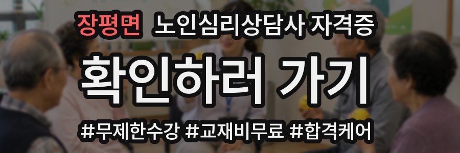 장평면 노인 심리 상담사 자격증