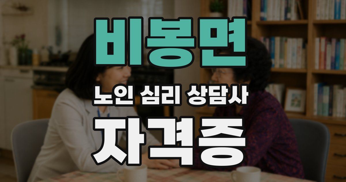 비봉면 노인 심리 상담사 자격증