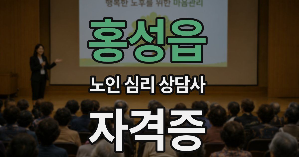 홍성읍 노인 심리 상담사 자격증