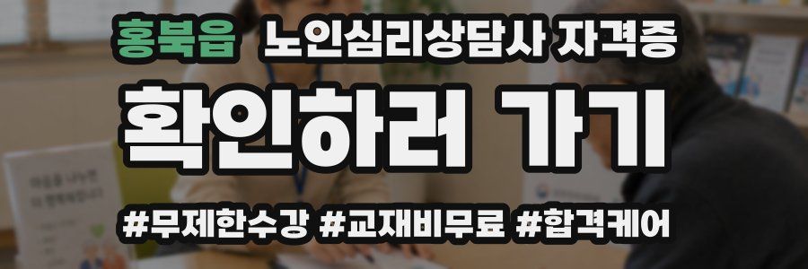 홍북읍 노인 심리 상담사 자격증