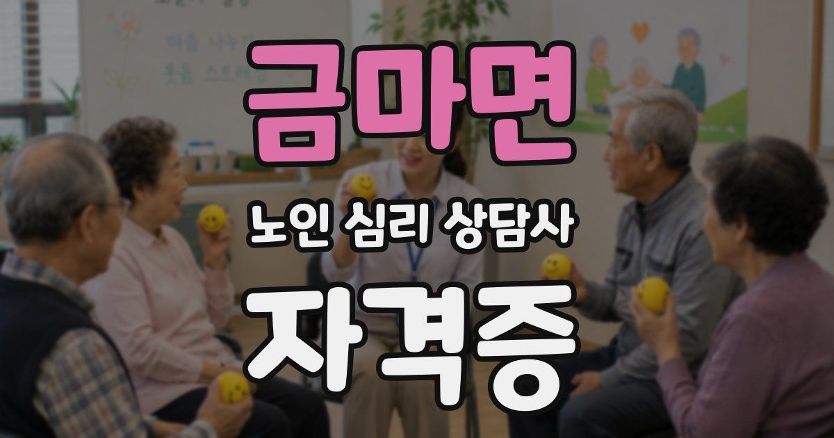 금마면 노인 심리 상담사 자격증