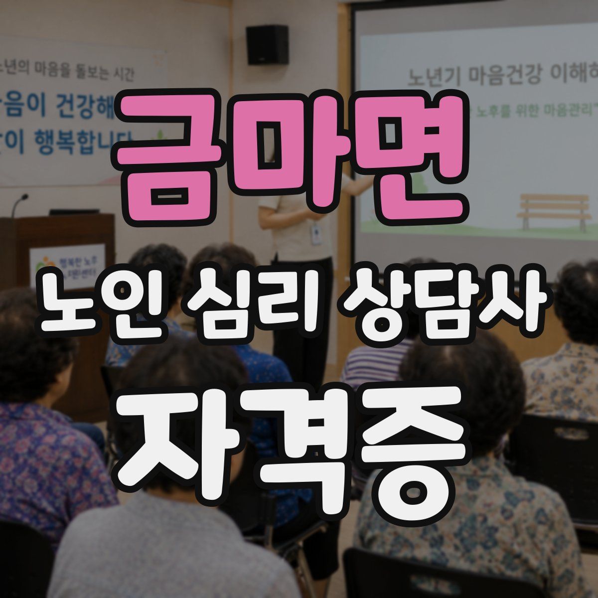 금마면 노인 심리 상담사 자격증