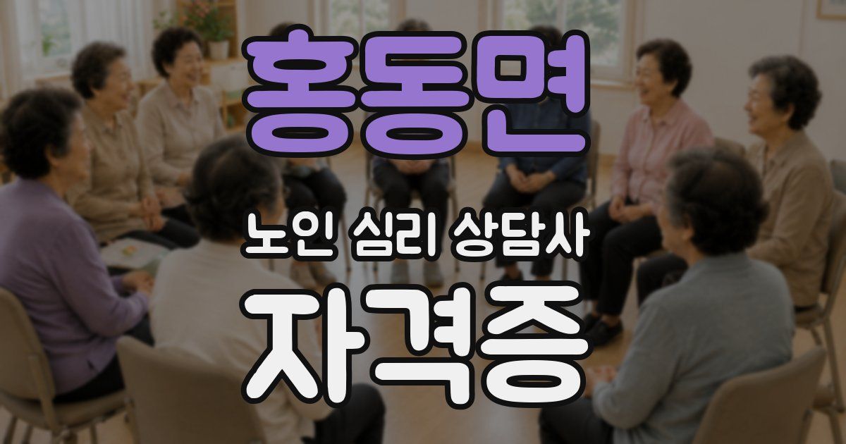 홍동면 노인 심리 상담사 자격증